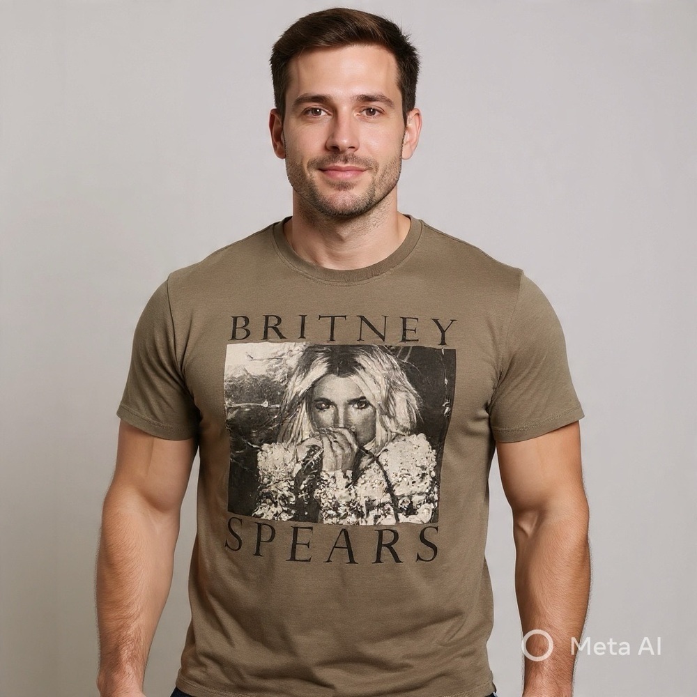Britney Spears 2022 Tie Dye Graphic T Shirt Green Gray Sz XL